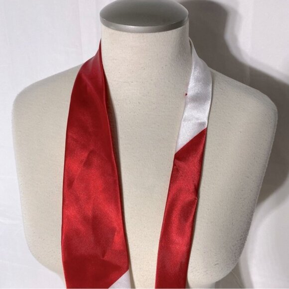 5/$25 Vintage Red White Satin Canadian Flag Tie - Picture 9 of 11